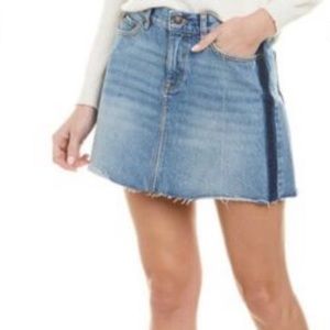 THE KOOPLES JEANS Blue Raw Hem Mini Jean Skirt 3 (L)